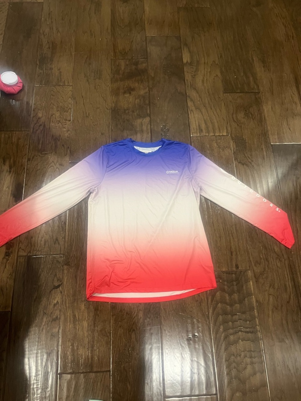 Magellan Outdoors Gradient Long Sleeve Shirt in Blue, White, Red